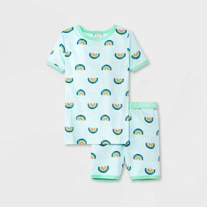 Kid's 2pc Rainbow Pajama Set - Size 10